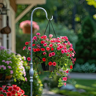 flowers on garden stake