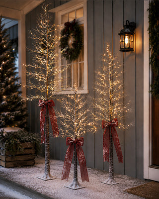 Glistening Outdoor LED Trees, Set of 3