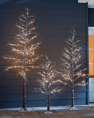 Glistening Outdoor LED Trees, Set of 3