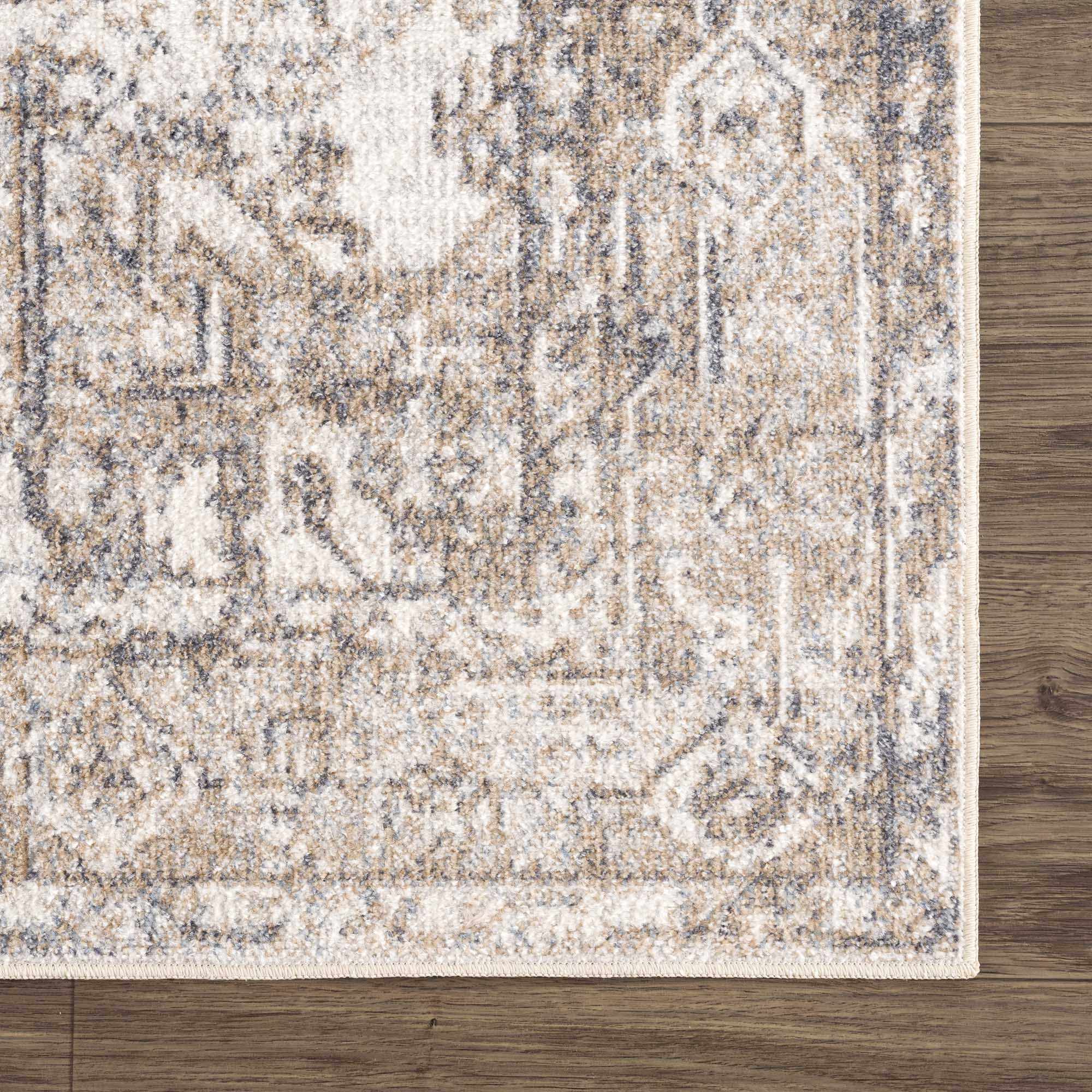 Rustic Brown & Cream Washable Area Rug - Decor Steals