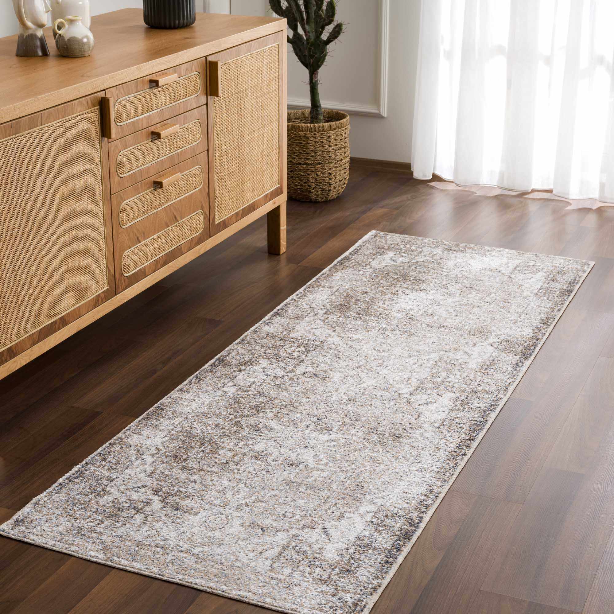 Rustic Washable Rugs Rustic Brown & Cream Washable Area Rug - Decor Steals