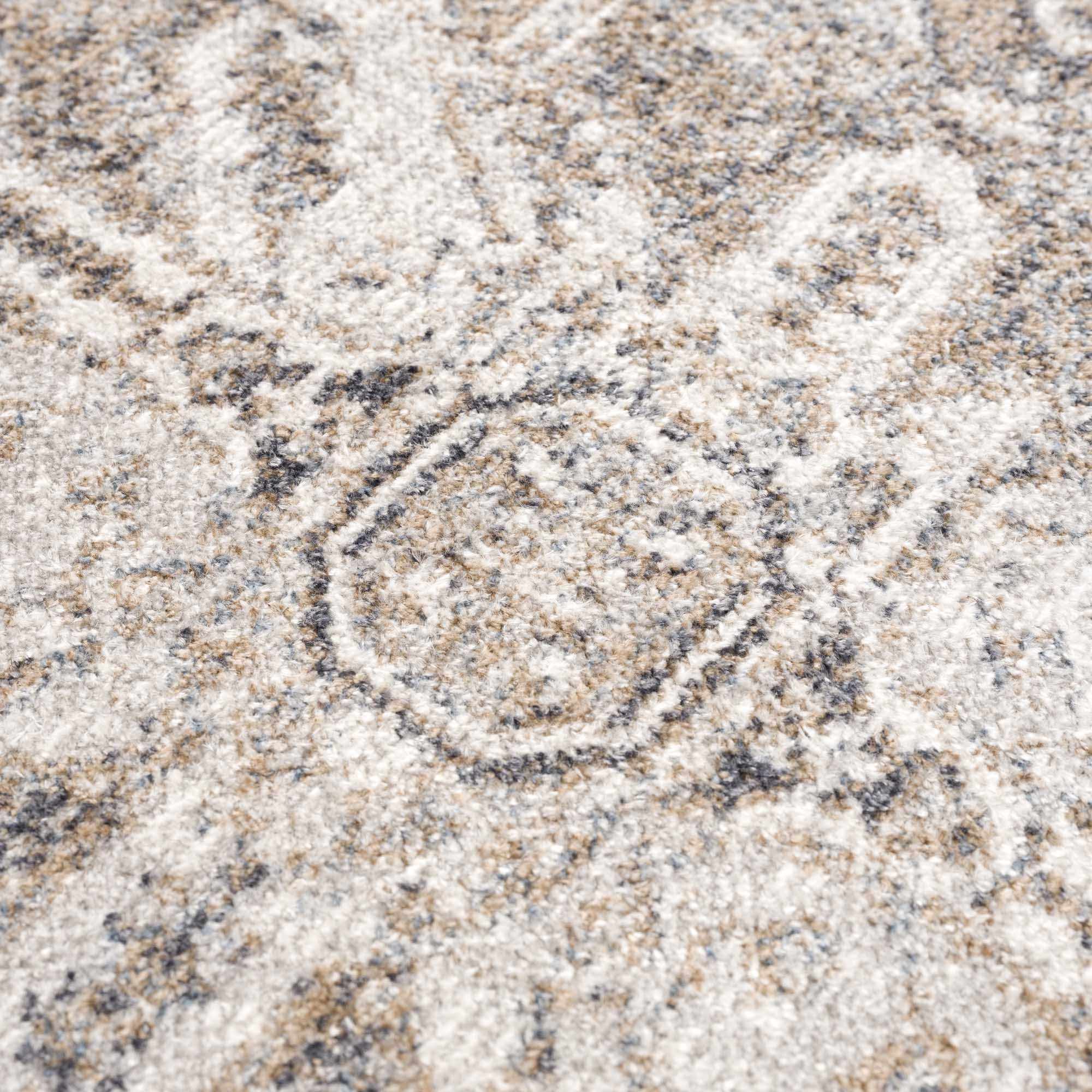 Rustic Brown & Cream Washable Area Rug - Decor Steals