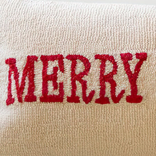 Merry Christmas Hand Hooked Pillow