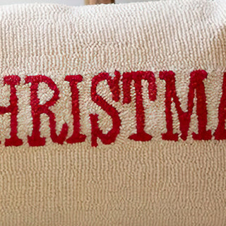 Merry Christmas Hand Hooked Pillow