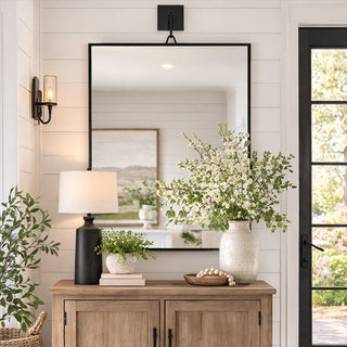 Architectural Black Iron Tripod Wall Mirror | Modern Statement Piece