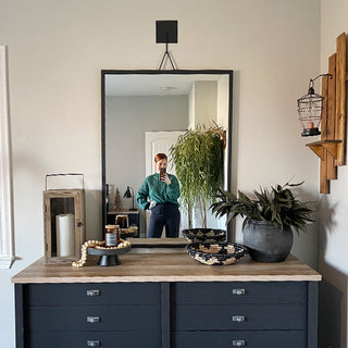 Modern black framed wall mirror bedroom decor