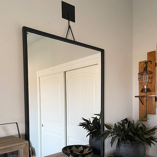 Large black rectangular wall mirror farmhouse style