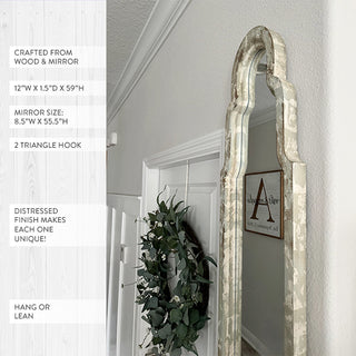 Scalloped Wood Frame Mirror