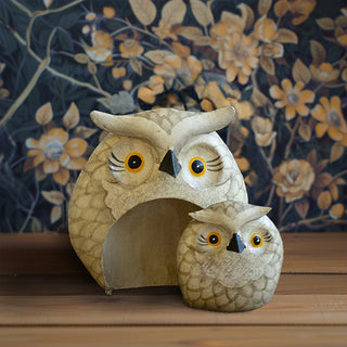 Painted Metal Nesting Owls, Set of 2