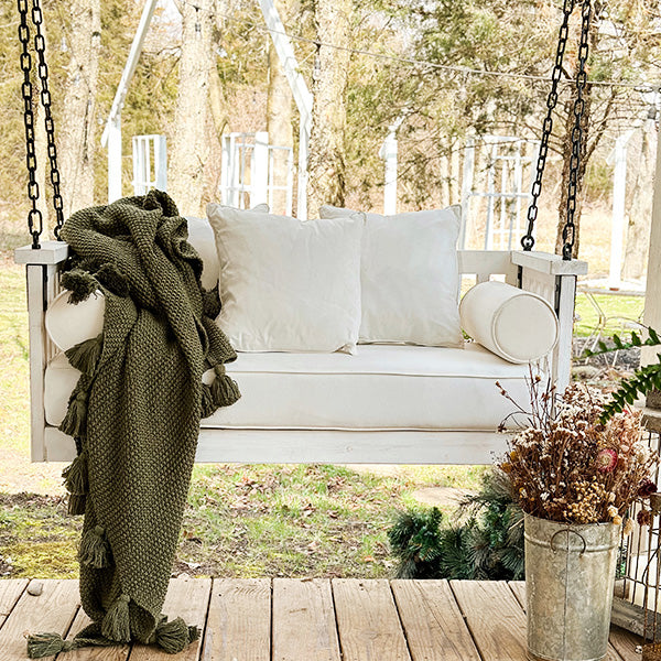 Wooden Porch Swing Decor Steals