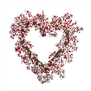 Valentine's Berry Heart Wreath, Pick Your Color
