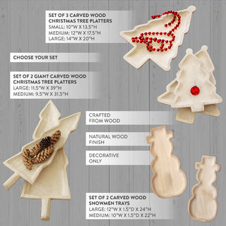 Carved Wooden Christmas Platters, Pick Your Style