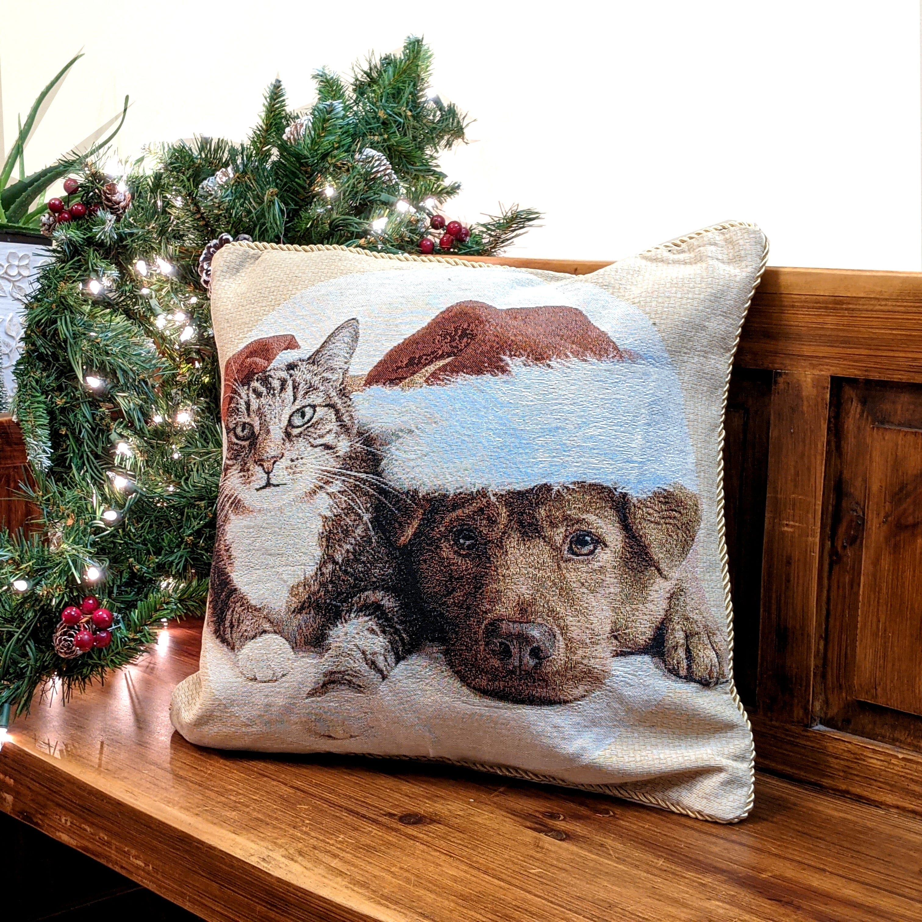 Dog & Home Pillow Cover - 14x20 Inch Linen Cotton Blend With "Mother Of Dogs" Print