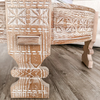 Upholstered Patterned Ottoman Table