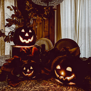 Terracotta Inspired Outdoor Jack-o-lanterns, Set of 3