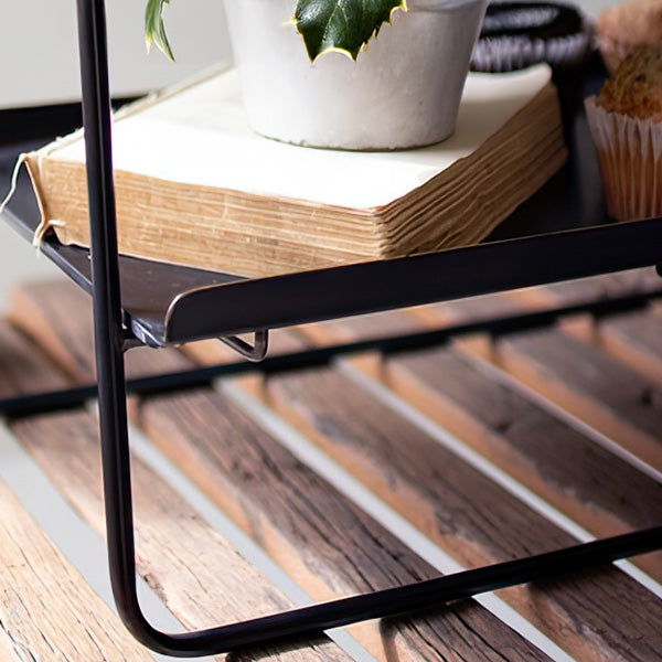 Two Tiered Black Metal Tabletop Display Rack - Decor Steals
