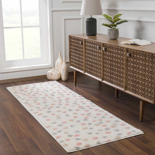 Pink & Cream Dotted Area Rug
