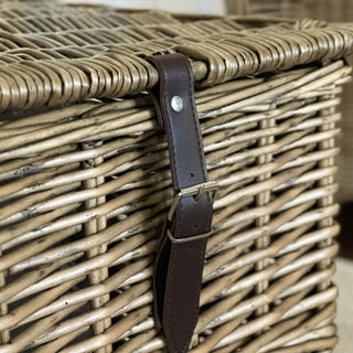 Oversized Rattan Storage Trunks with Handles, Set of 3