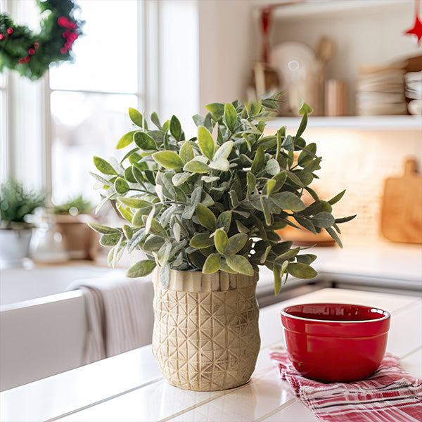 faux sage plant in pot faux-sage-greenery