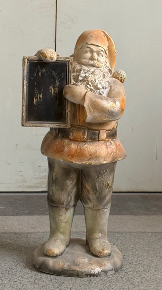Antique Inspired Santa with Chalkboard 31 Inch Statue