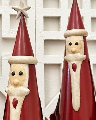 Antique Inspired Cone Santas, Set of 3