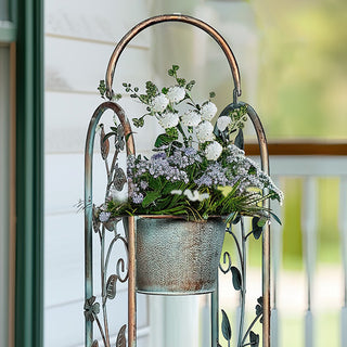 Distressed Metal Stacked Plant Stand