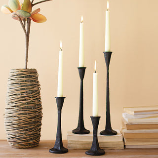 Cast Iron Taper Candle Holders, Set of 4