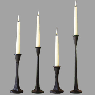 Cast Iron Taper Candle Holders, Set of 4