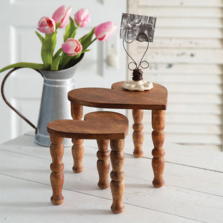 Tabletop Heart Stool Risers, Set of 2