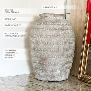 Handcrafted Ribbed Texture Large Vase