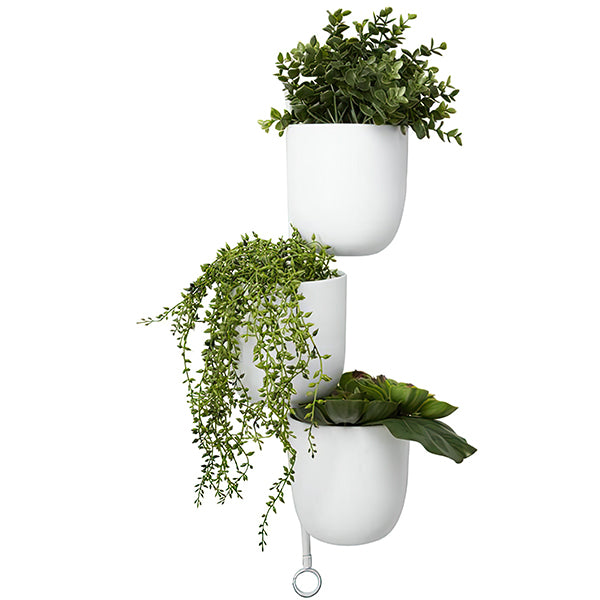 white wall mounted plant pots Matte White Wall Planters