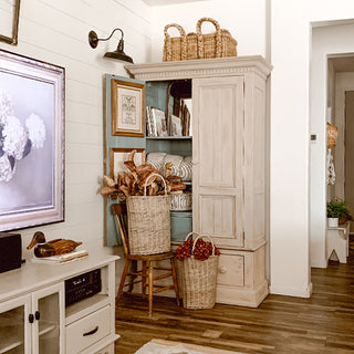 Tall Oval Wicker Baskets, Set of 2