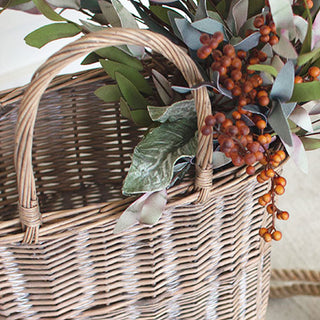 Tall Oval Wicker Baskets, Set of 2