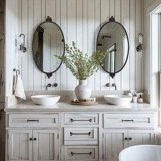 Swiveling Vintage Oval Bathroom Mirror
