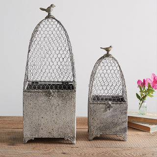 Victorian Wire Cloches, Set of 2