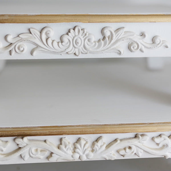 Antique Inspired Ornate White Wood Risers - Decor Steals