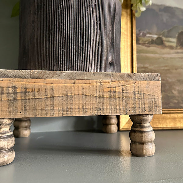 Distressed Footed Wooden Risers, Set of 2 - Decor Steals