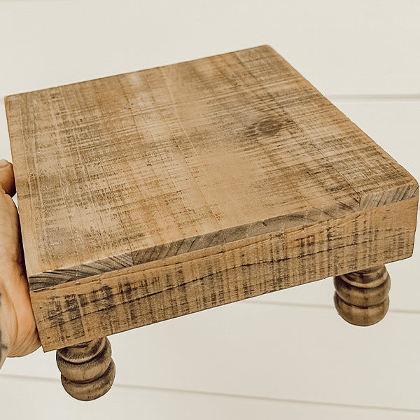 Distressed Footed Wooden Risers, Set of 2 - Decor Steals