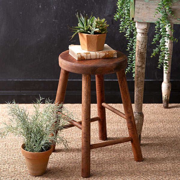 Stool Decor Wooden Stool - Decor Steals