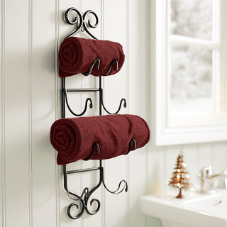 Wrought Iron Wall Mounted Towel Rack