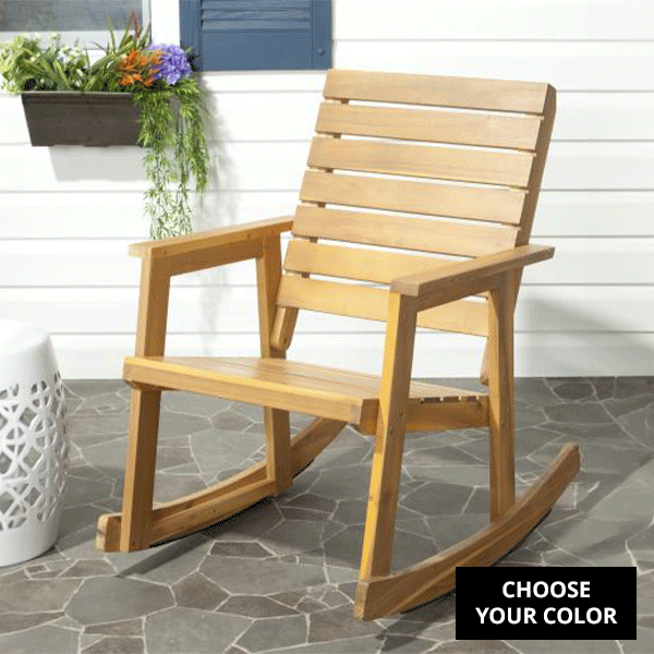 Acacia Wood Rocking Chair, Pick Your Color - Decor Steals