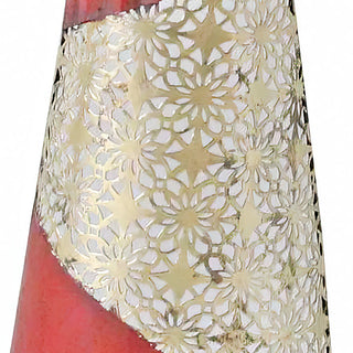 30 Inch Gold and Red Filigree Angel Figurine