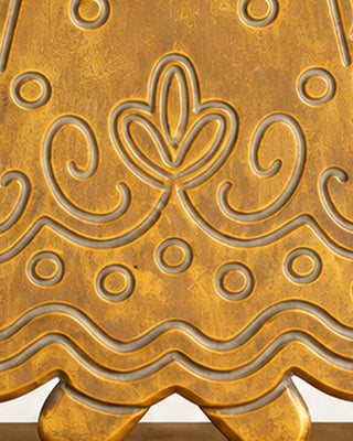 Grand Antiqued Gold Metal Angel Sculpture