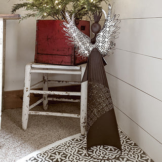 Handcrafted Metal Angel Figurine with Layered Wings, Choose Your Style