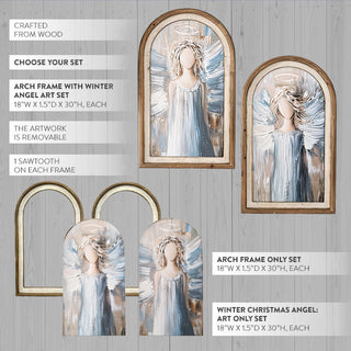Arched Winter Angel Wall Art, Set of Two | Switch-a-Print Series
