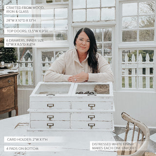 Vintage-Inspired Apothecary Cabinet with Lift-Top Storage