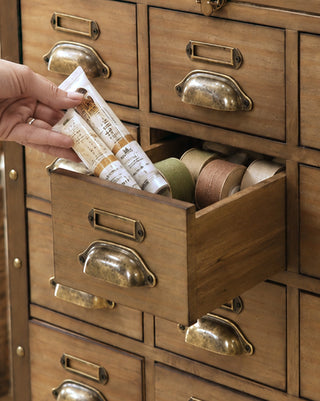 Apothecary Rolling Cabinet Multi Drawer Wood Storage Kitchen Island