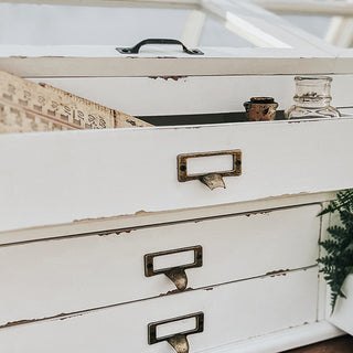 Vintage-Inspired Apothecary Cabinet with Lift-Top Storage
