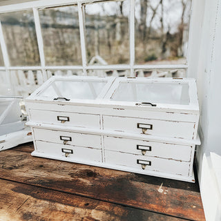 Vintage-Inspired Apothecary Cabinet with Lift-Top Storage
