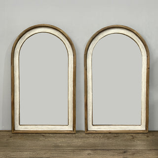 Distressed wood arch frames shown empty for Switch-a-Print series